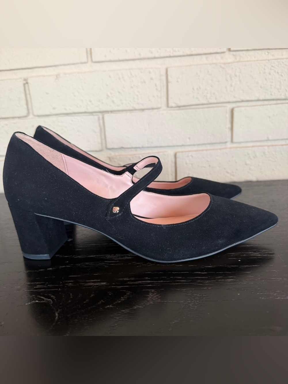 NEW Kate Spade New York Malia Black Suede Maryjane Pumps Heels Size 7 Preppy